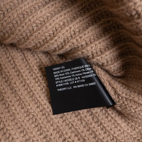 Theory Turtleneck Wool Cashmere Sweater Oversized Soft Beige Karenia Small - Picture 13 of 14